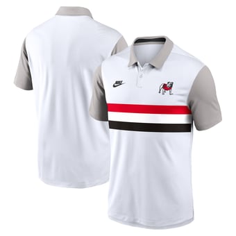 Men's Nike White/Gray Georgia Bulldogs Athletic Prep Legacy Logo Vapor Dri-FIT Polo