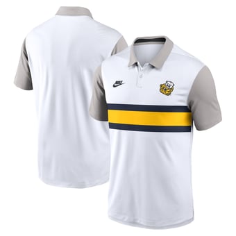 Men's Nike White/Gray Michigan Wolverines Athletic Prep Legacy Logo Vapor Dri-FIT Polo