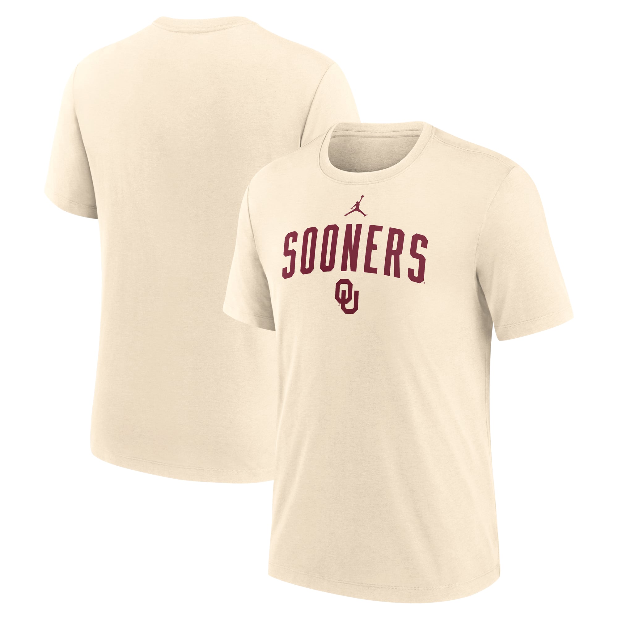 Men's Jordan Brand Natural Oklahoma Sooners Arch Logo Triblend T-Shirt