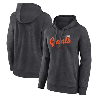 Women's Logo Athletic Heather Charcoal San Francisco Giants Logo Triumphant V-Neck Pullover Hoodie