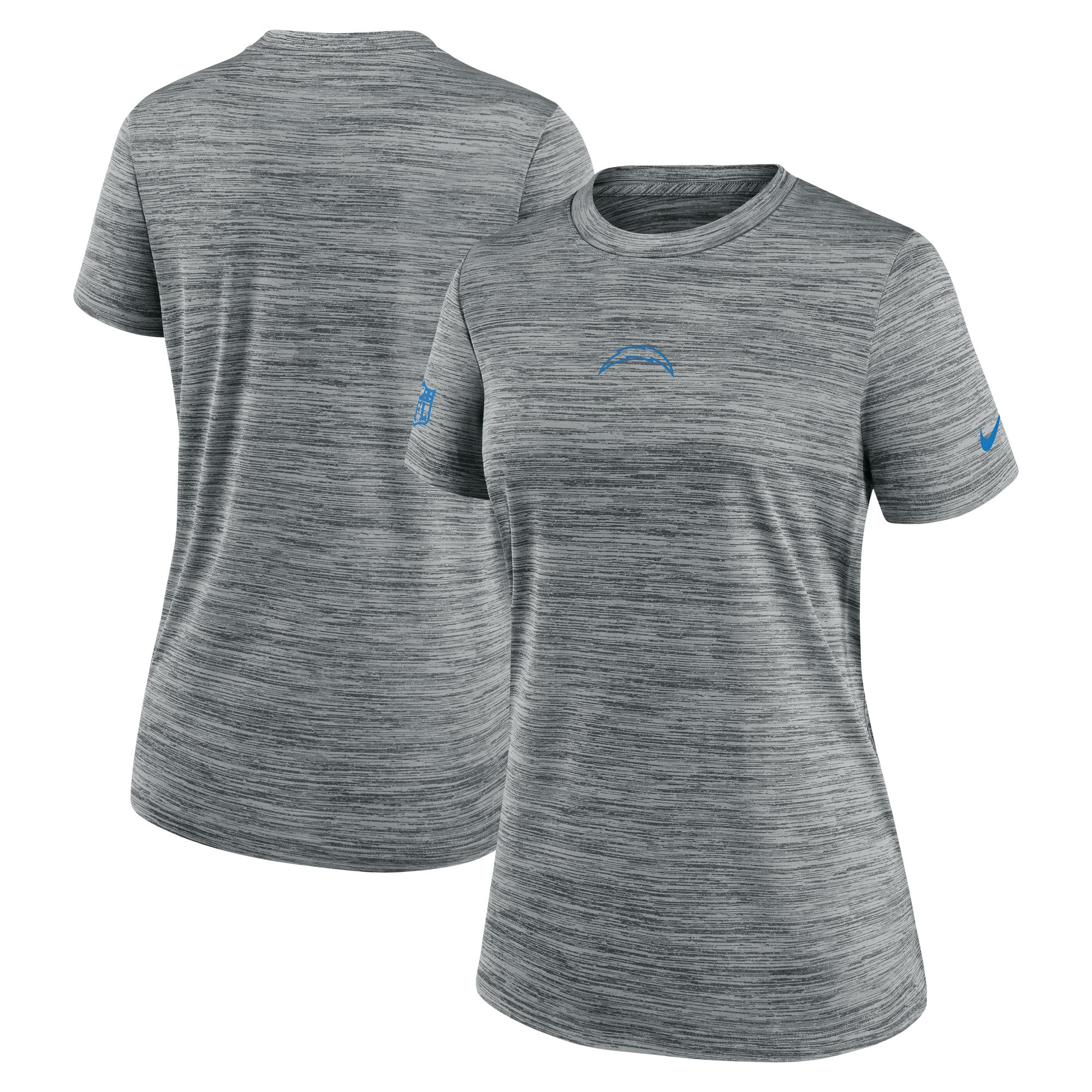Women's Nike Gray Los Angeles Chargers Sideline Velocity Dri-FIT T-Shirt
