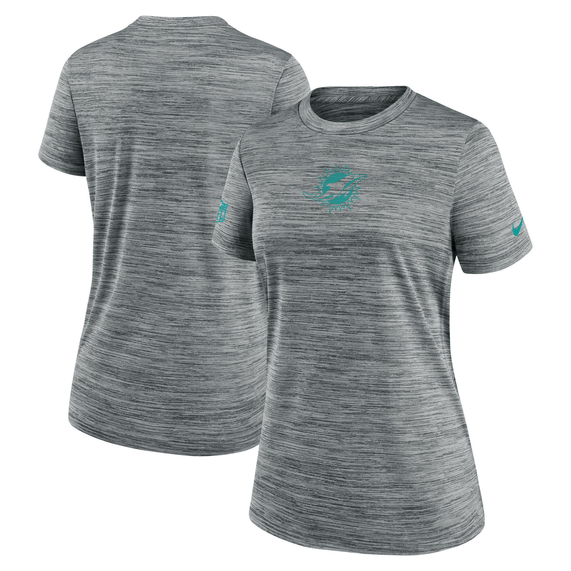 Women's Nike Gray Miami Dolphins Sideline Velocity Performance T-Shirt