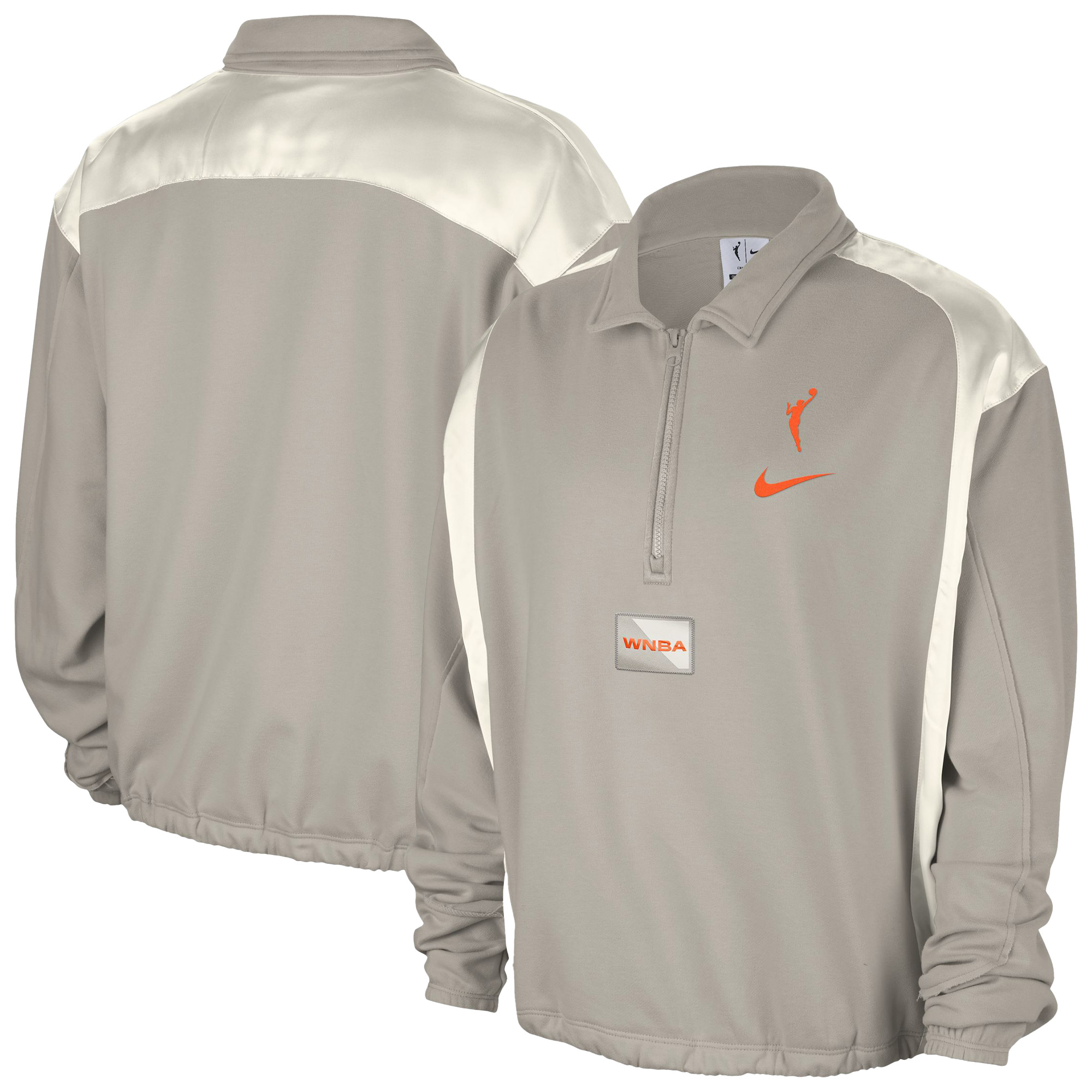 Women’s Nike Gray WNBA Basketball Fleece Quarter-Zip Performance Pullover Women’s Nike Gray WNBA Basketball Fleece Quarter-Zip Performance Pullover