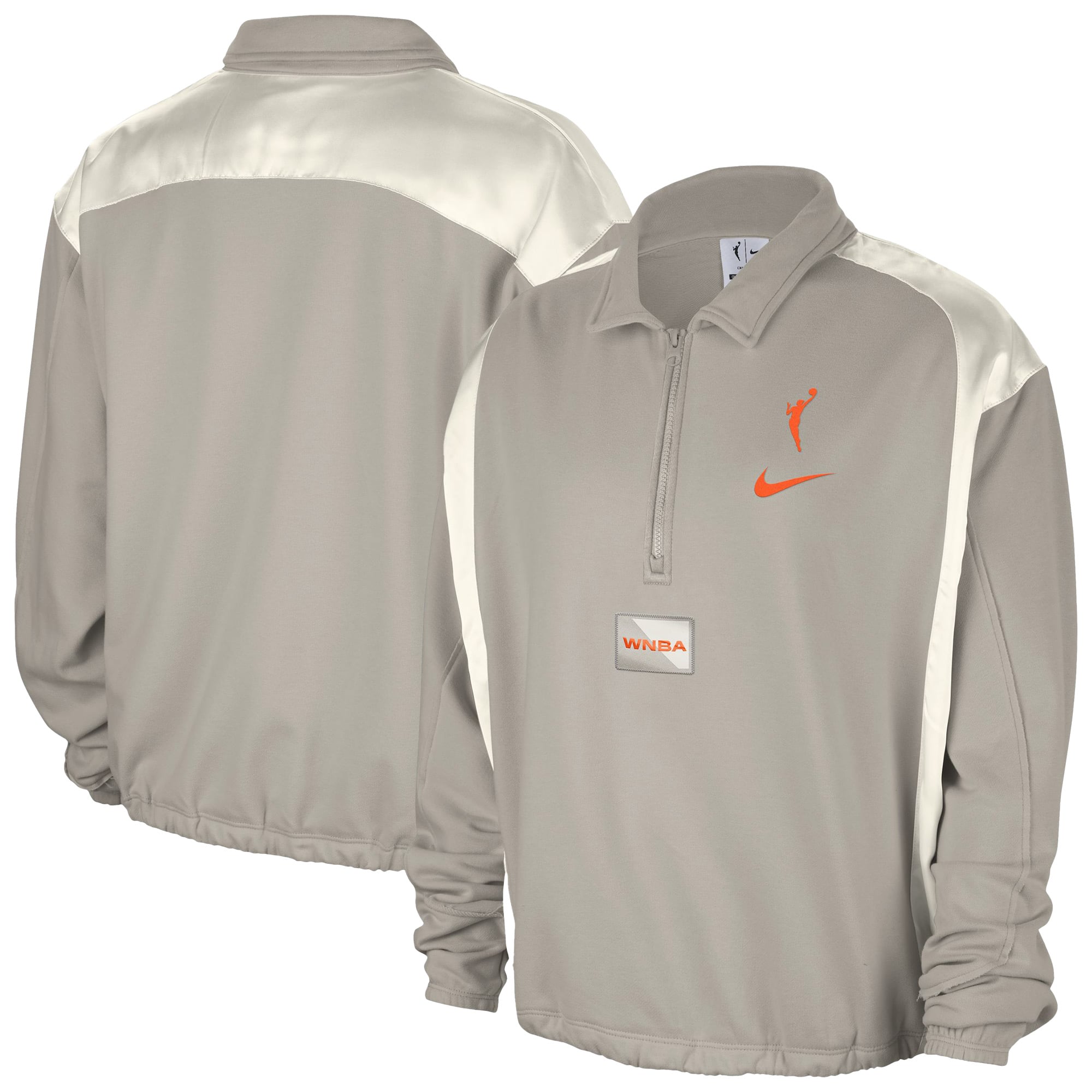 Women's Nike Gray WNBA Basketball Fleece Quarter-Zip Performance Pullover