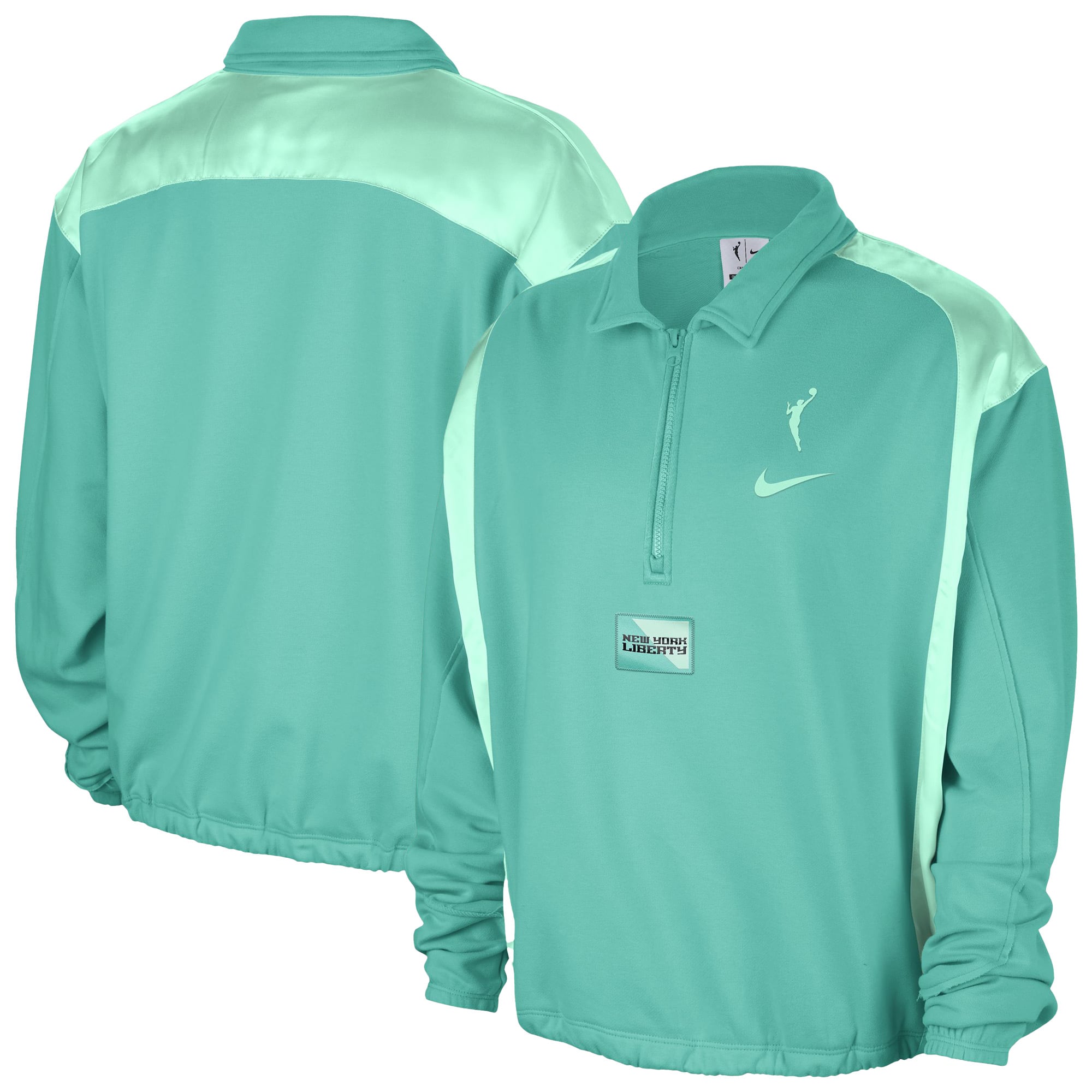 Women's Nike Mint New York Liberty Basketball Fleece Quarter-Zip Performance Pullover