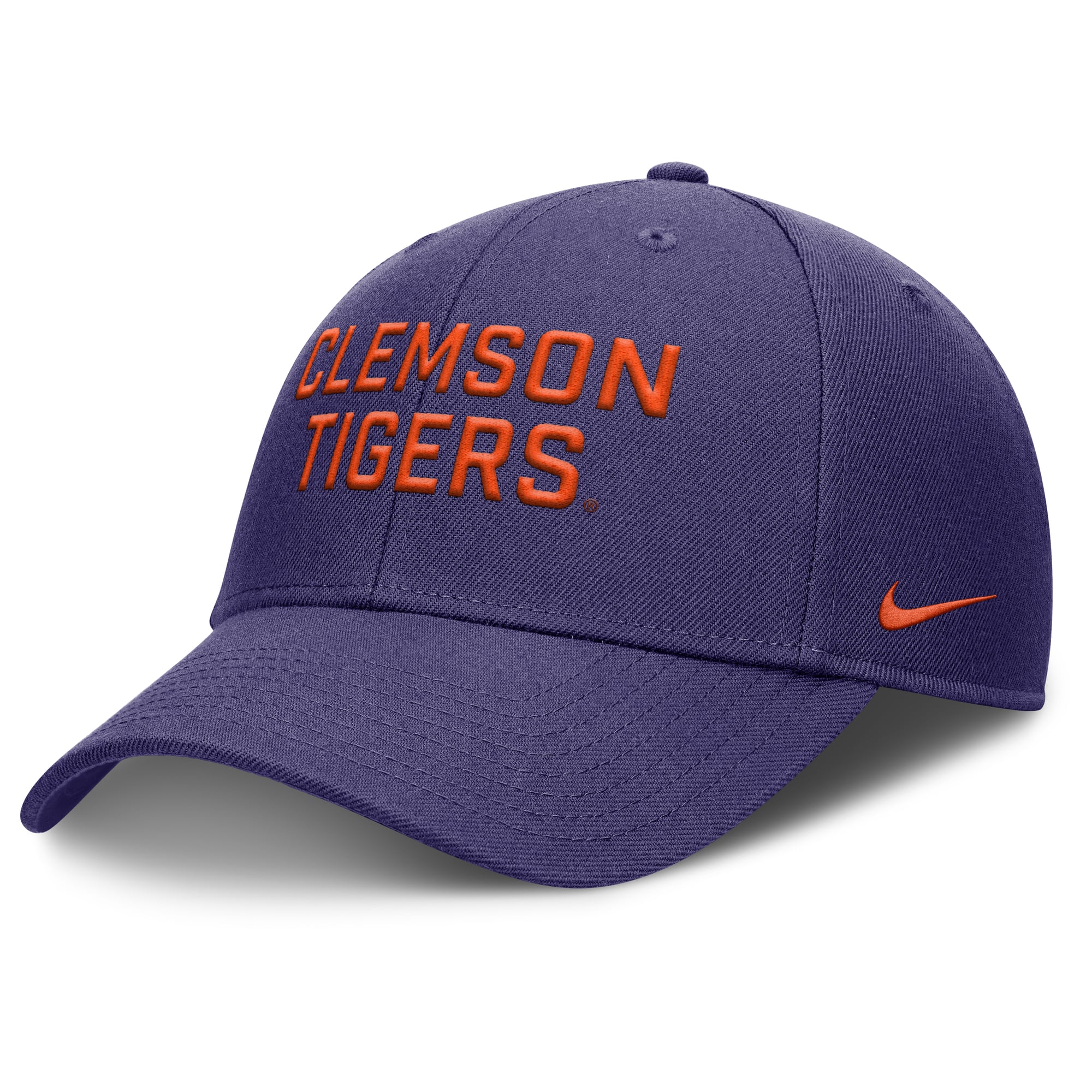 Men's Nike Purple Clemson Tigers 2025 Sideline Rise Practice Adjustable Hat