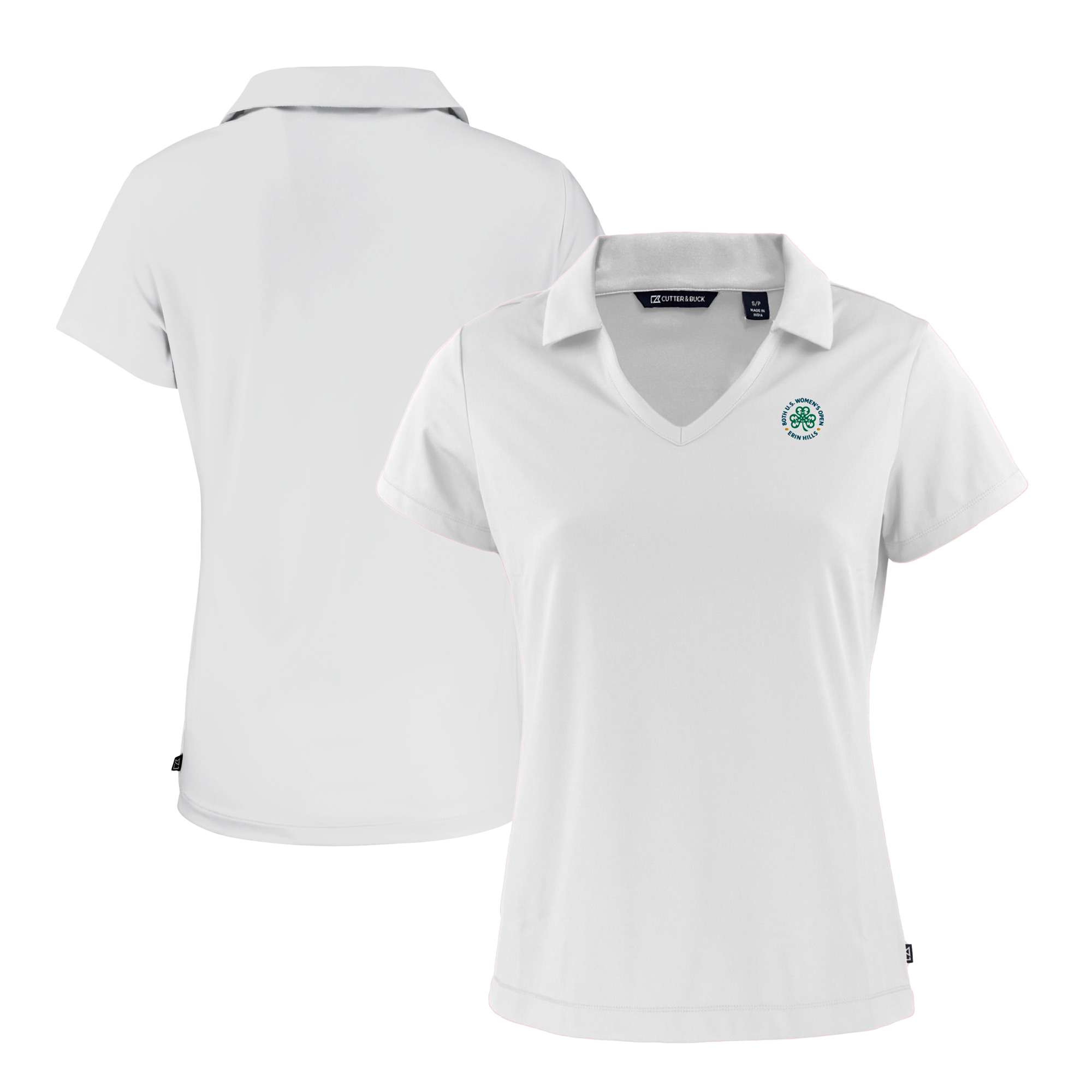 Women’s 2025 U.S. Women’s Open Cutter & Buck White Daybreak Eco Recycled V-Neck Polo Women’s 2025 U.S. Women’s Open Cutter & Buck White Daybreak Eco Recycled V-Neck Polo