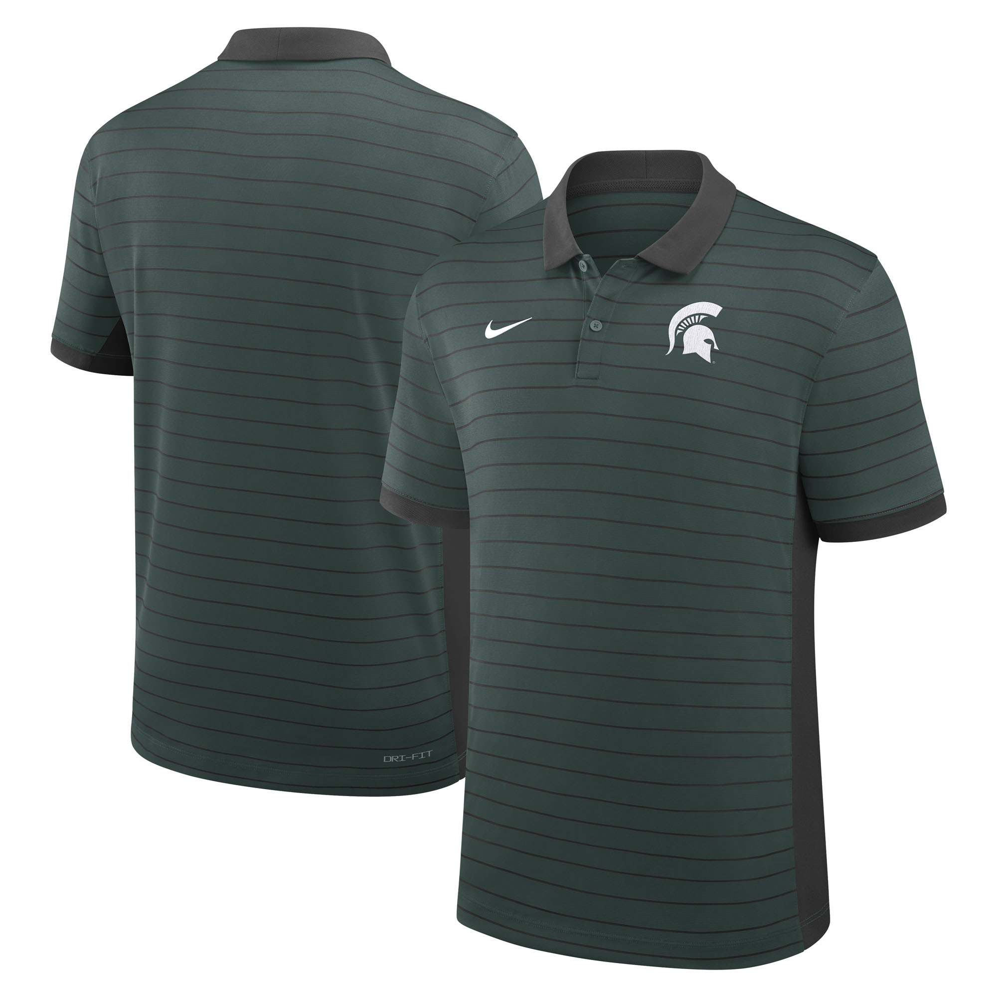 Men's Nike Green Michigan State Spartans 2025 Early Season Coaches Sideline Victory Stripe Performance Polo