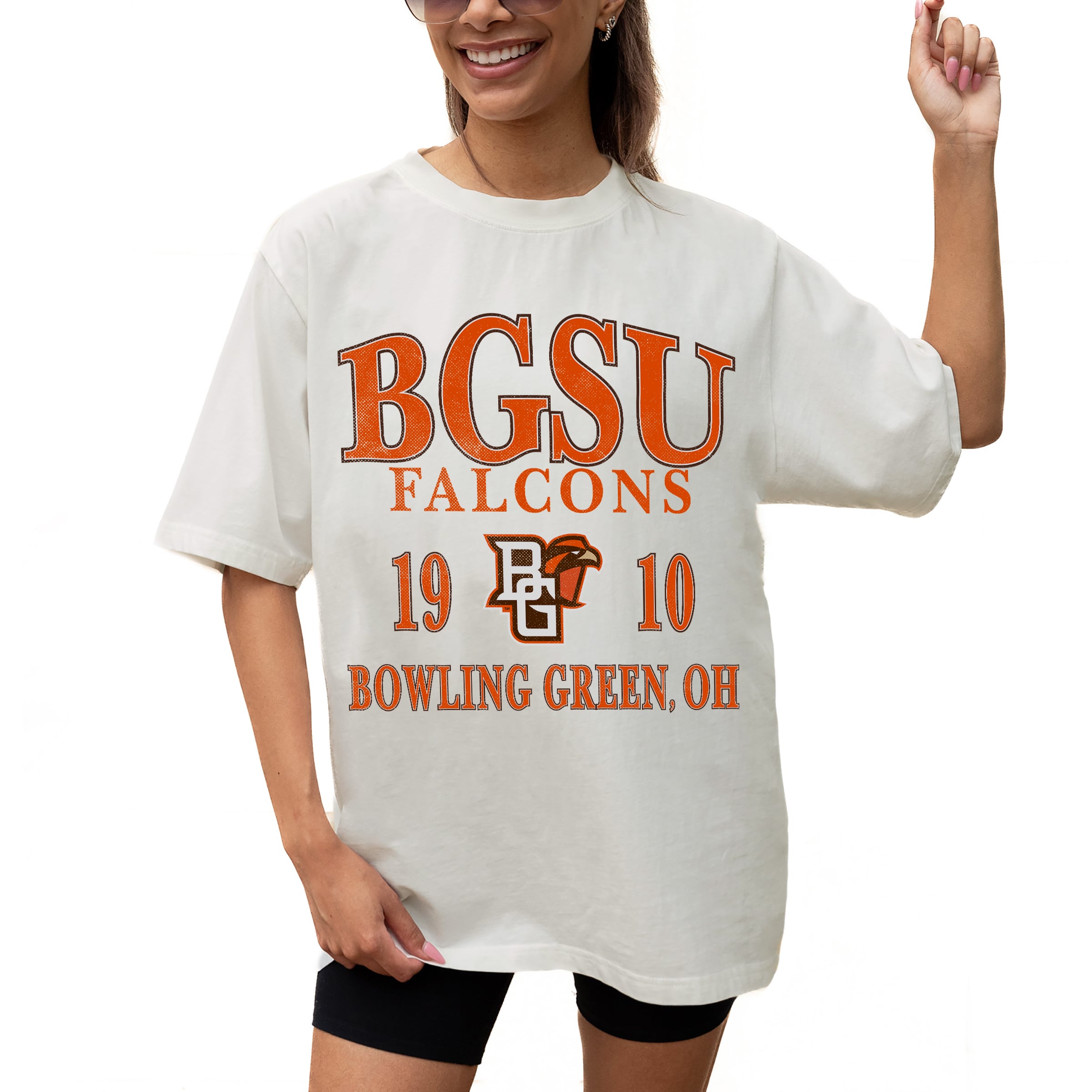 Women's Gameday Couture Cream Bowling Green St. Falcons Unity Oversized T-Shirt