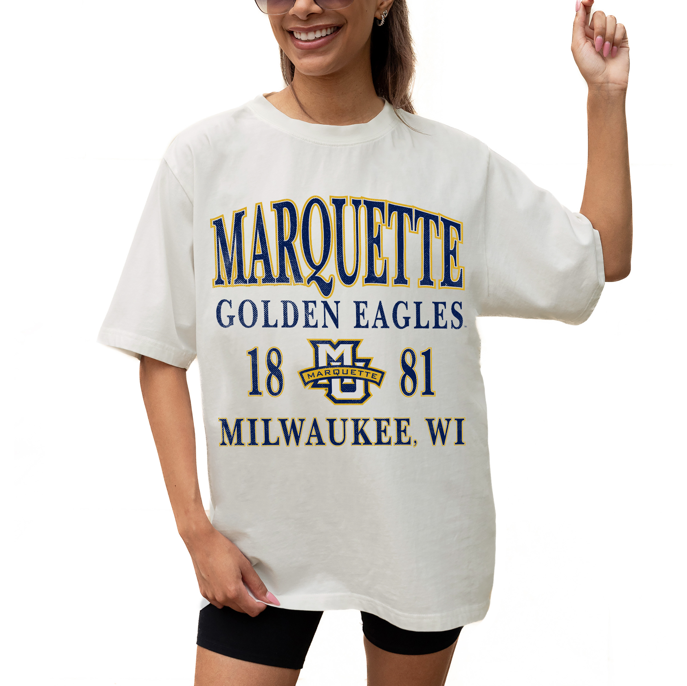 Women’s Gameday Couture Cream Marquette Golden Eagles Unity Oversized T-Shirt