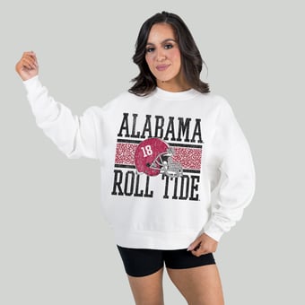 Women's Gameday Couture White Alabama Crimson Tide Fair Catch Pullover Sweatshirt