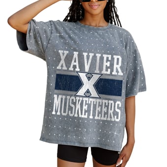 Women's Gameday Couture Gray Xavier Musketeers On the Ball Oversized T-Shirt