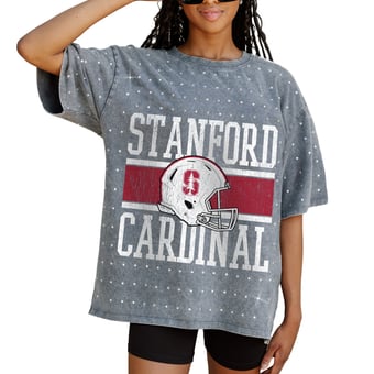 Women's Gameday Couture Gray Stanford Cardinal On the Ball Oversized T-Shirt