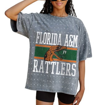 Women's Gameday Couture Gray Florida A&M Rattlers On the Ball Oversized T-Shirt