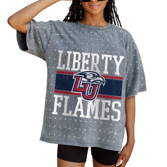Women's Gameday Couture Gray Liberty Flames On the Ball Oversized T-Shirt