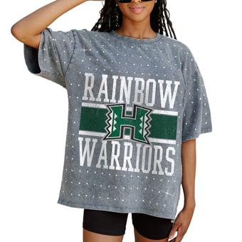Women's Gameday Couture Gray Hawaii Rainbow Warriors On the Ball Oversized T-Shirt