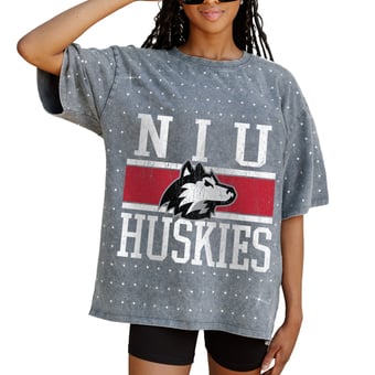 Women's Gameday Couture Gray Northern Illinois Huskies On the Ball Oversized T-Shirt