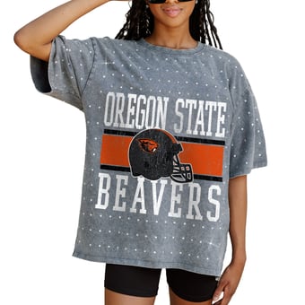 Women's Gameday Couture Gray Oregon State Beavers On the Ball Oversized T-Shirt
