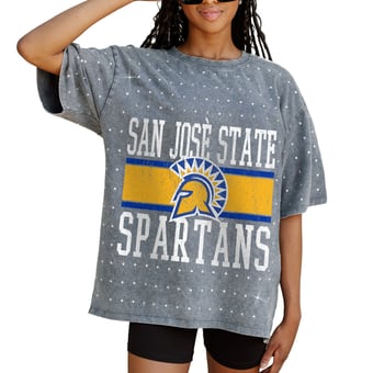 Women's Gameday Couture Gray San Jose State Spartans On the Ball Oversized T-Shirt
