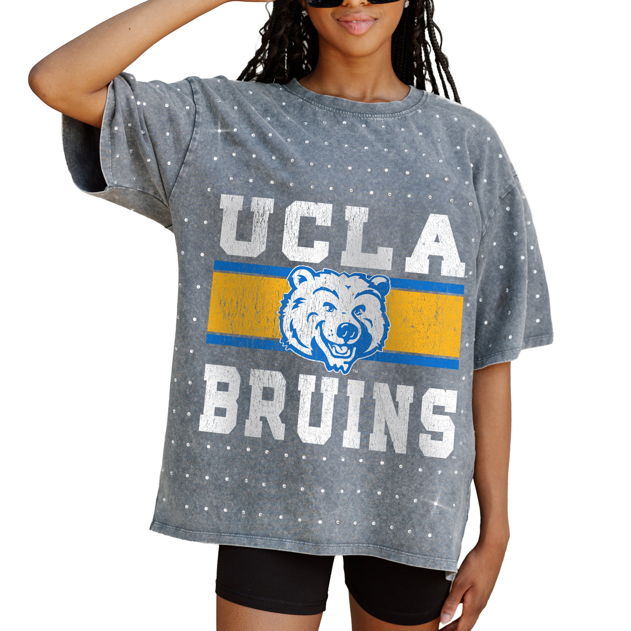Women's Gameday Couture Gray UCLA Bruins On the Ball Oversized T-Shirt