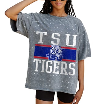 Women's Gameday Couture Gray Tennessee State Tigers On the Ball Oversized T-Shirt