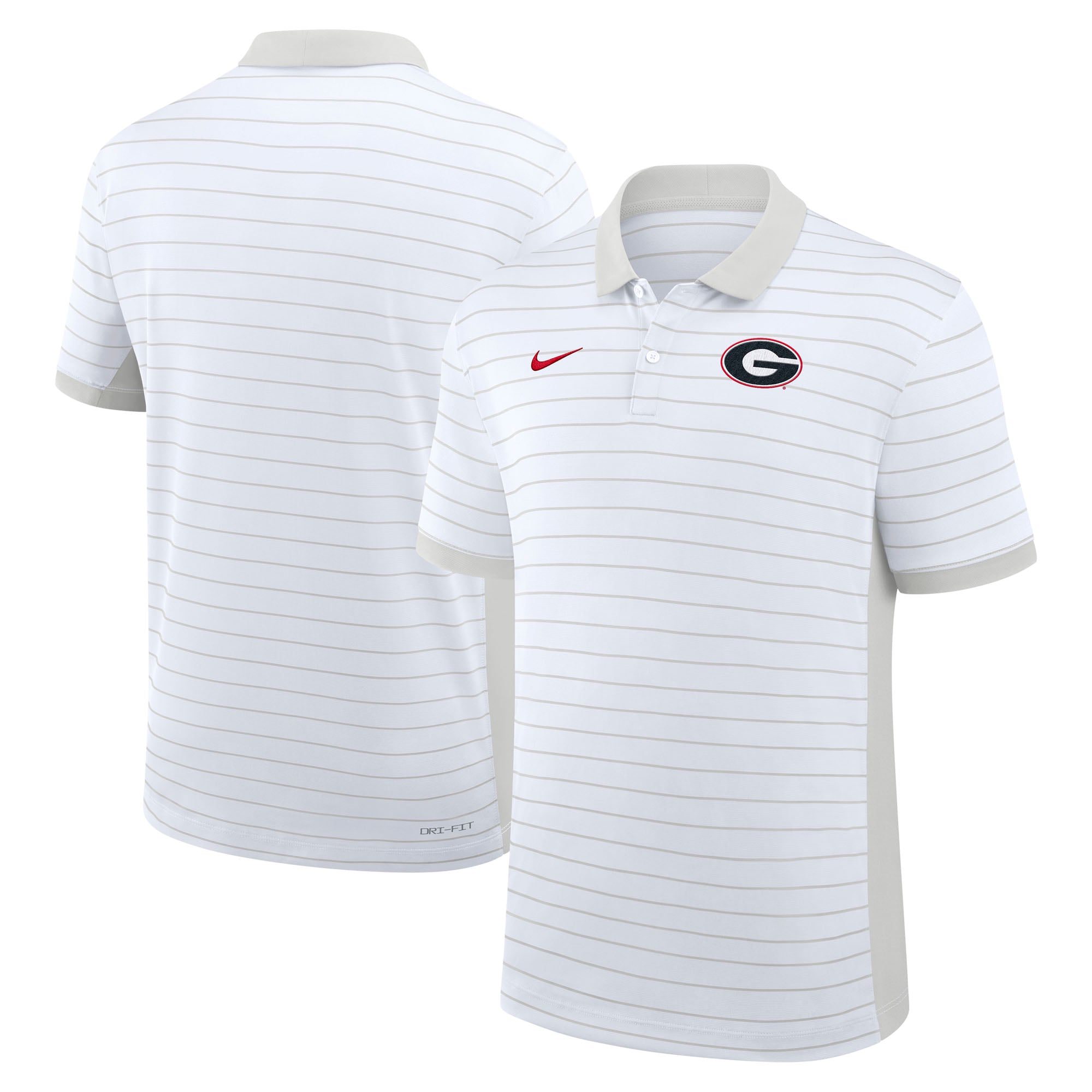 Men's Nike White Georgia Bulldogs 2026 Early Season Coaches Sideline Victory Stripe Dri-FIT Polo