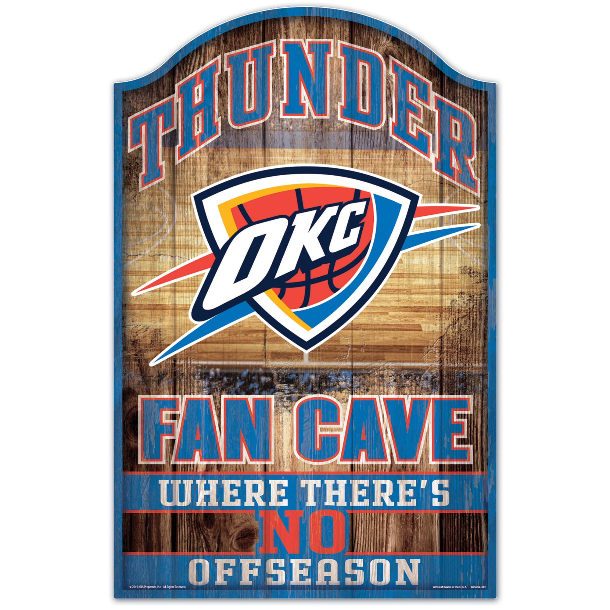 WinCraft Oklahoma City Thunder 11'' x 17'' Wood Sign