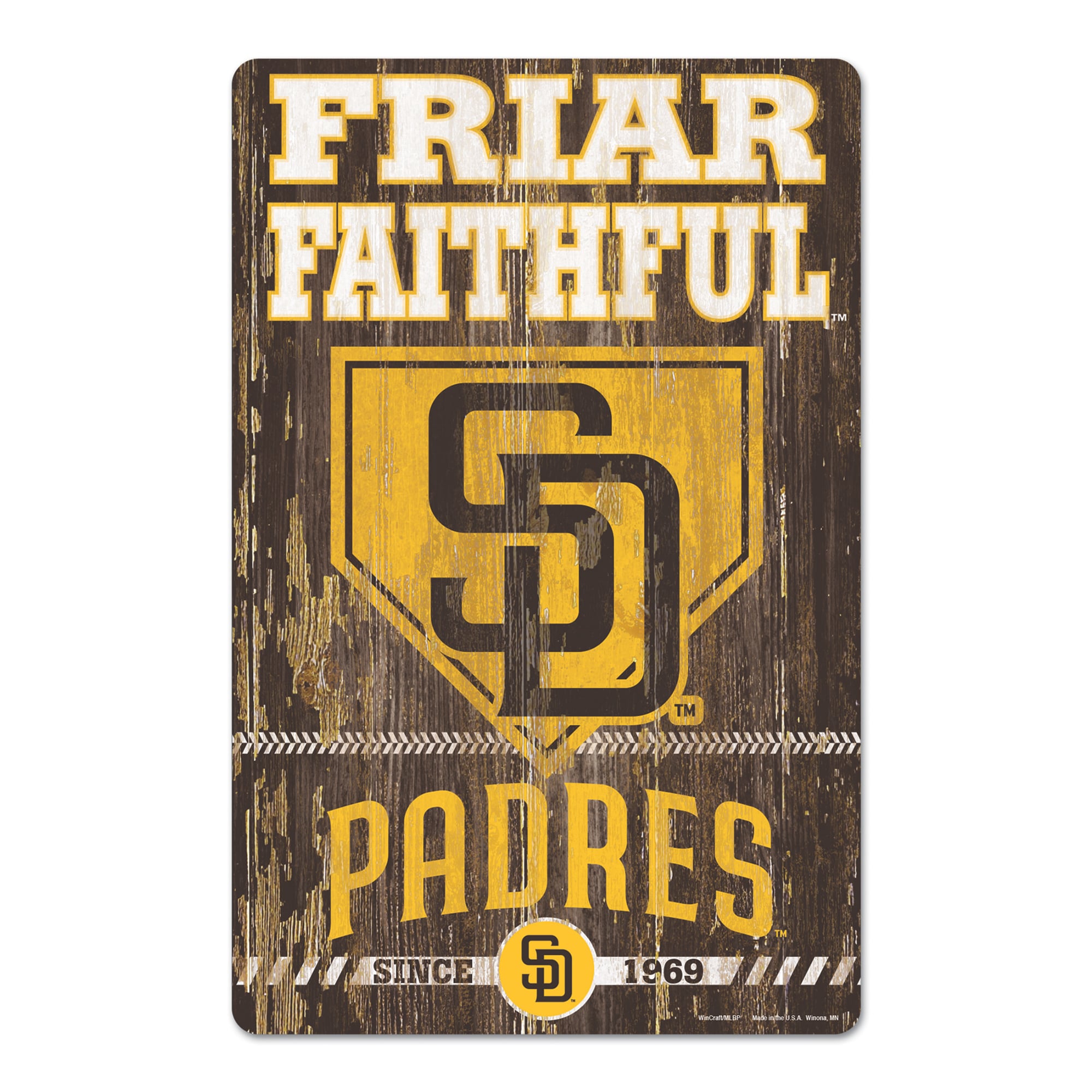 WinCraft San Diego Padres 11'' x 17'' Wood Sign