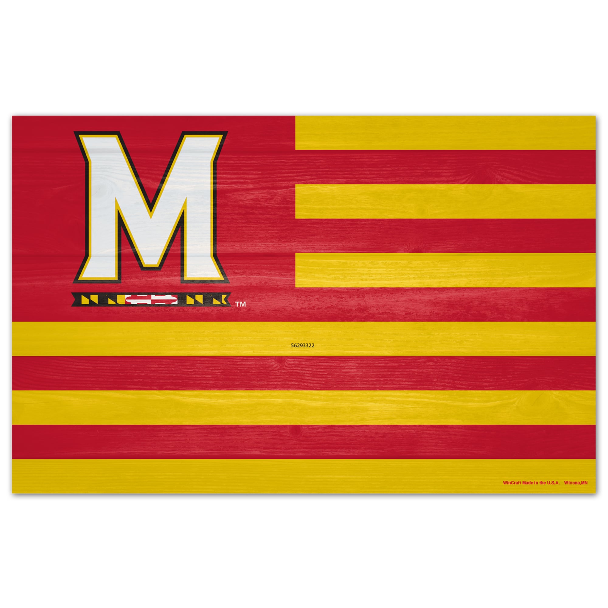 WinCraft Maryland Terrapins 11'' x 17'' Wood Sign