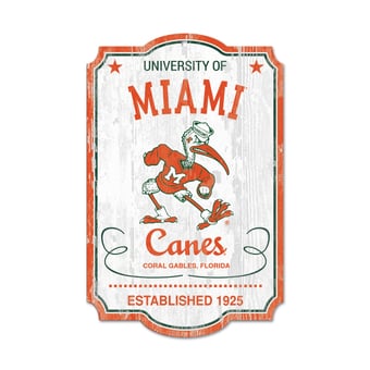 WinCraft Miami Hurricanes 11'' x 17'' Wood Sign
