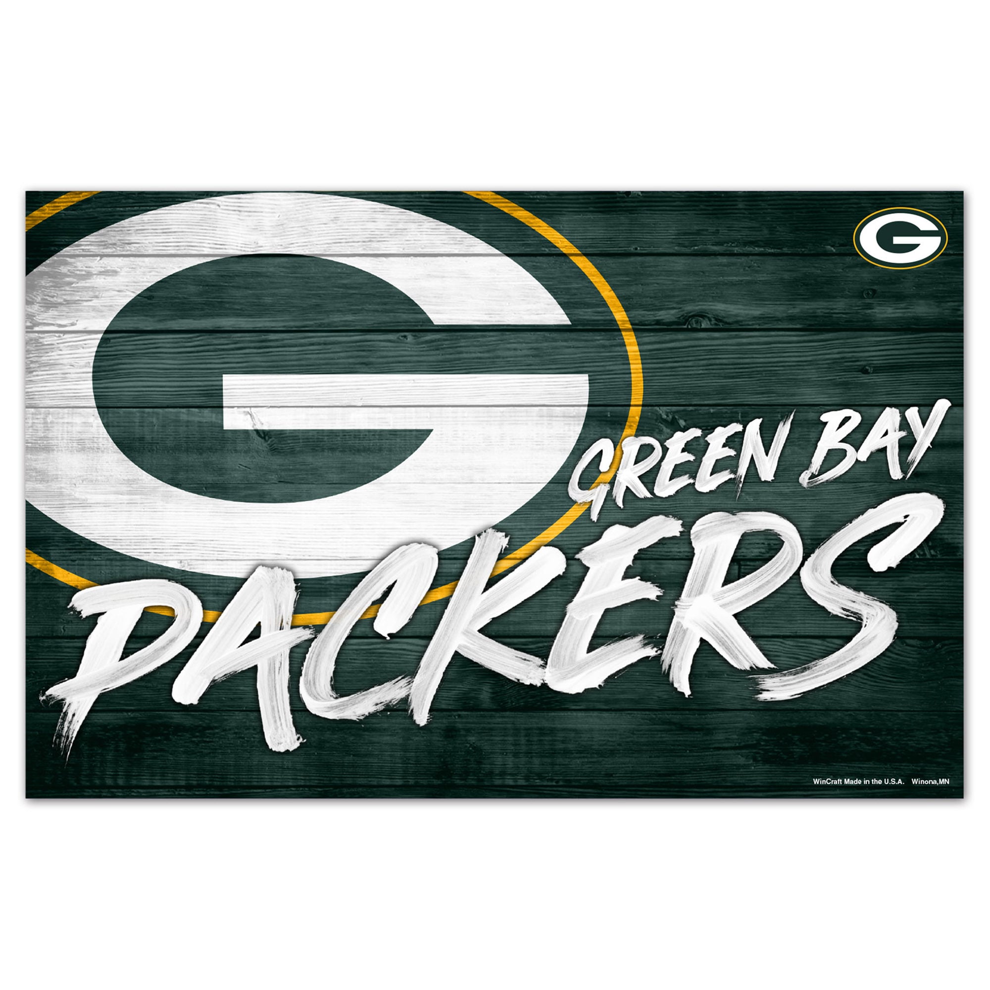 WinCraft Green Bay Packers 11'' x 17'' Wood Sign