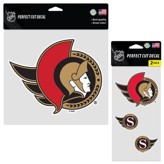 WinCraft Ottawa Senators Three-Pack Perfect Cut Decal Sheet