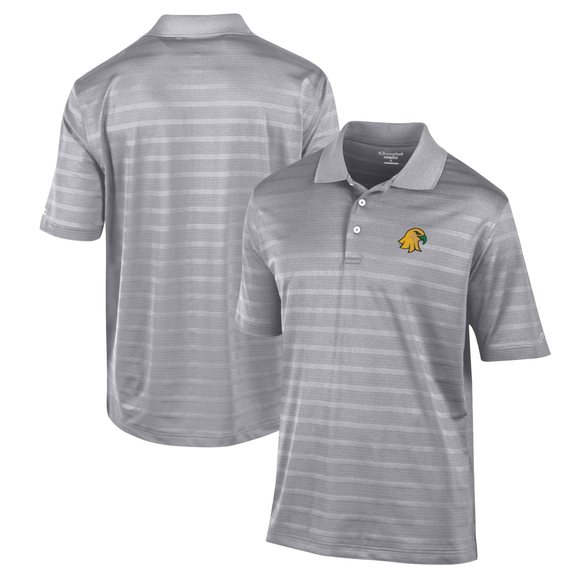 Men's Champion Gray SUNY Brockport Golden Eagles Textured Solid Polo
