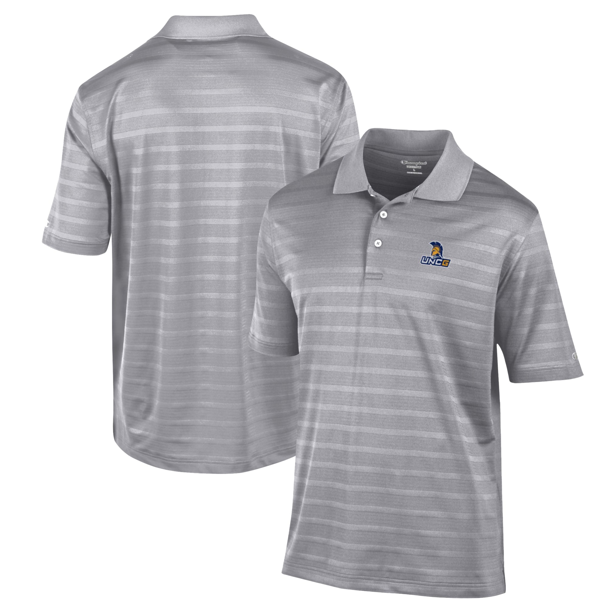 Men's Champion Gray UNCG Spartans Textured Solid Polo