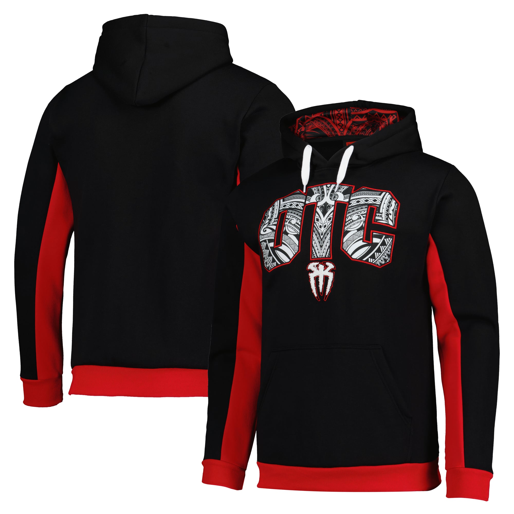 Men's Black Roman Reigns OTC Chenille Pullover Hoodie