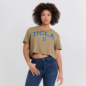 Women's Jordan Brand Tan UCLA Bruins Athletic Prep Arch Dri-FIT Cropped T-Shirt