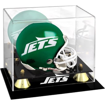 New York Jets Golden Classic Mini Helmet Display Case