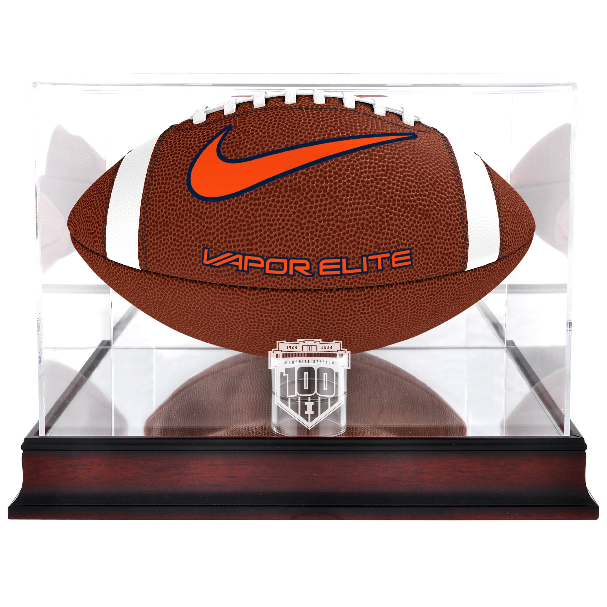 Illinois Fighting Illini 100th Anniversary Mahogany Football Display Case