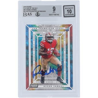 Deebo Samuel Sr San Francisco 49ers Autographed 2019 Panini Player Of The Day #66 Beckett Fanatics Witnessed Authenticated 9/10 Rookie Card