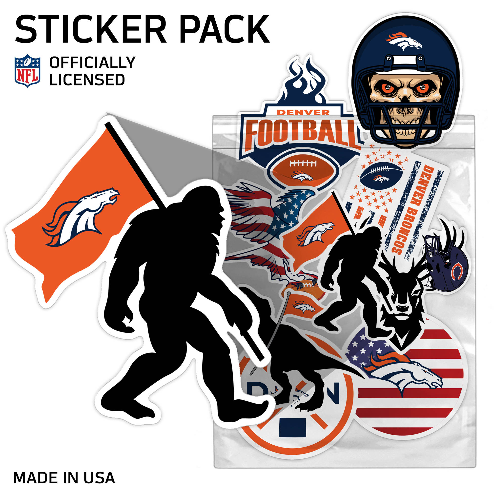 Denver Broncos Assorted Sticker Pack