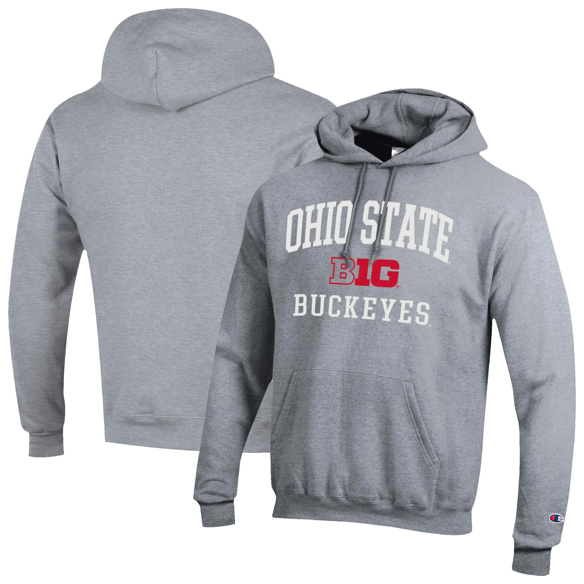 Men’s Champion Gray Ohio State Buckeyes Big 10 Powerblend Pullover Hoodie Men’s Champion Gray Ohio State Buckeyes Big 10 Powerblend Pullover Hoodie