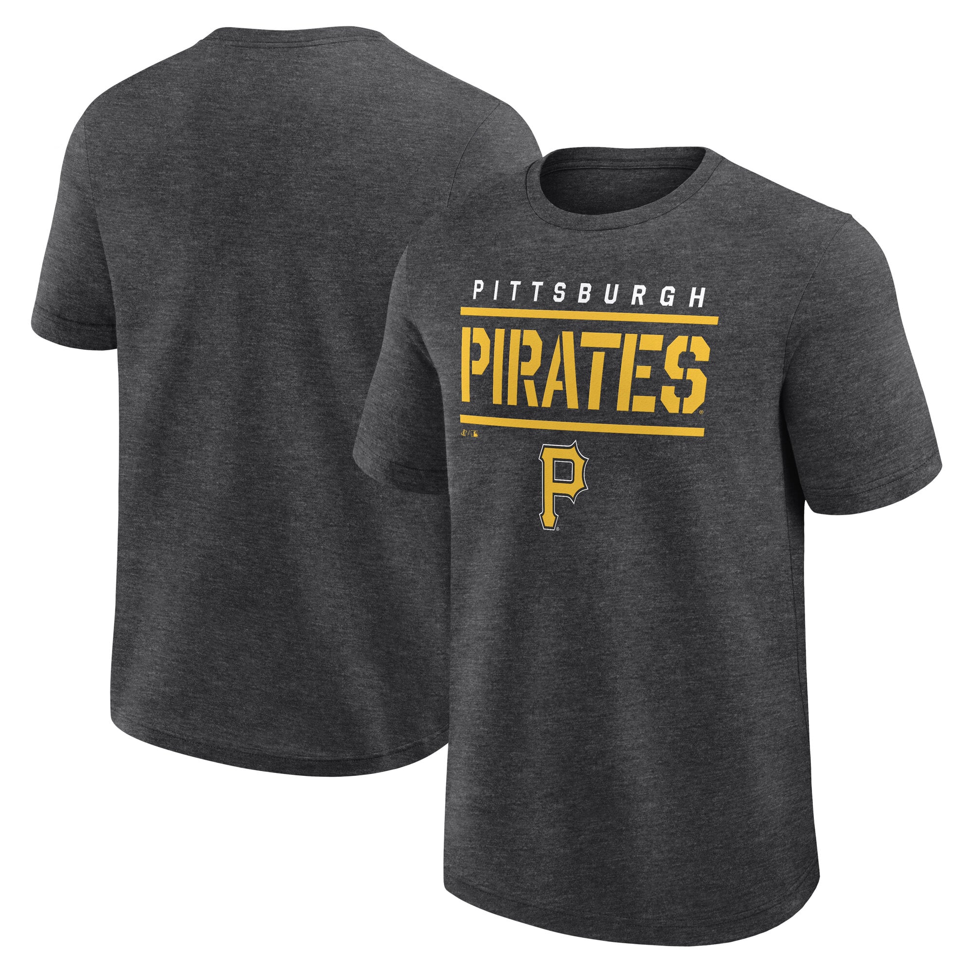 Men's Logo Athletic Heather Charcoal Pittsburgh Pirates Top Notch T-Shirt