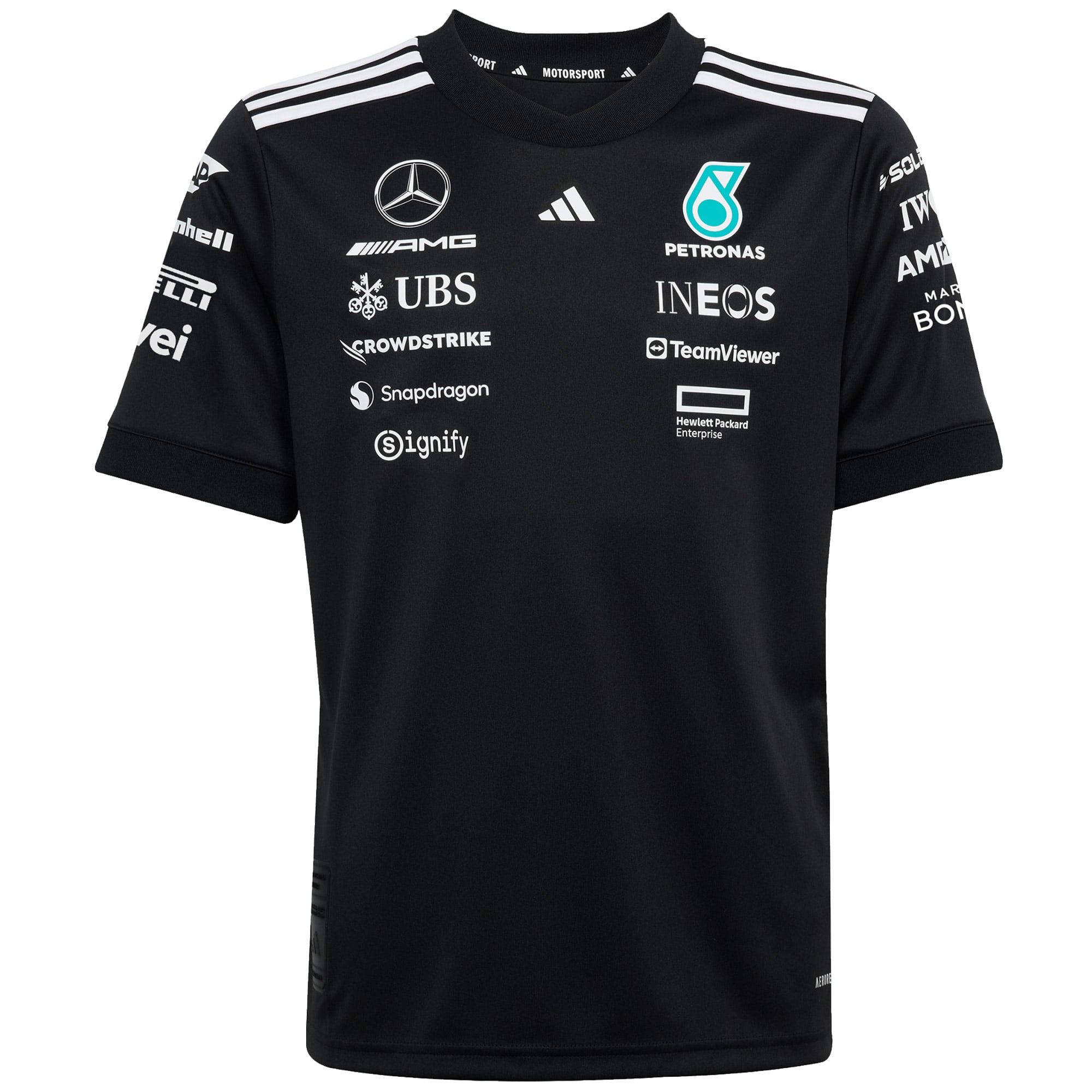 Youth adidas Black Mercedes-AMG Petronas F1 Team Driver Wear Replica Jersey