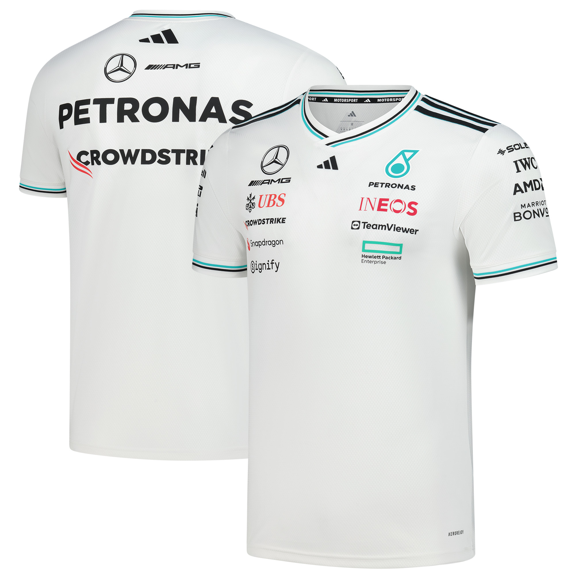 Men's adidas  White Mercedes-AMG Petronas F1 Team AEROREADY Driver Wear Authentic Jersey