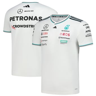 Men's adidas  White Mercedes-AMG Petronas F1 Team AEROREADY Driver Wear Authentic Jersey