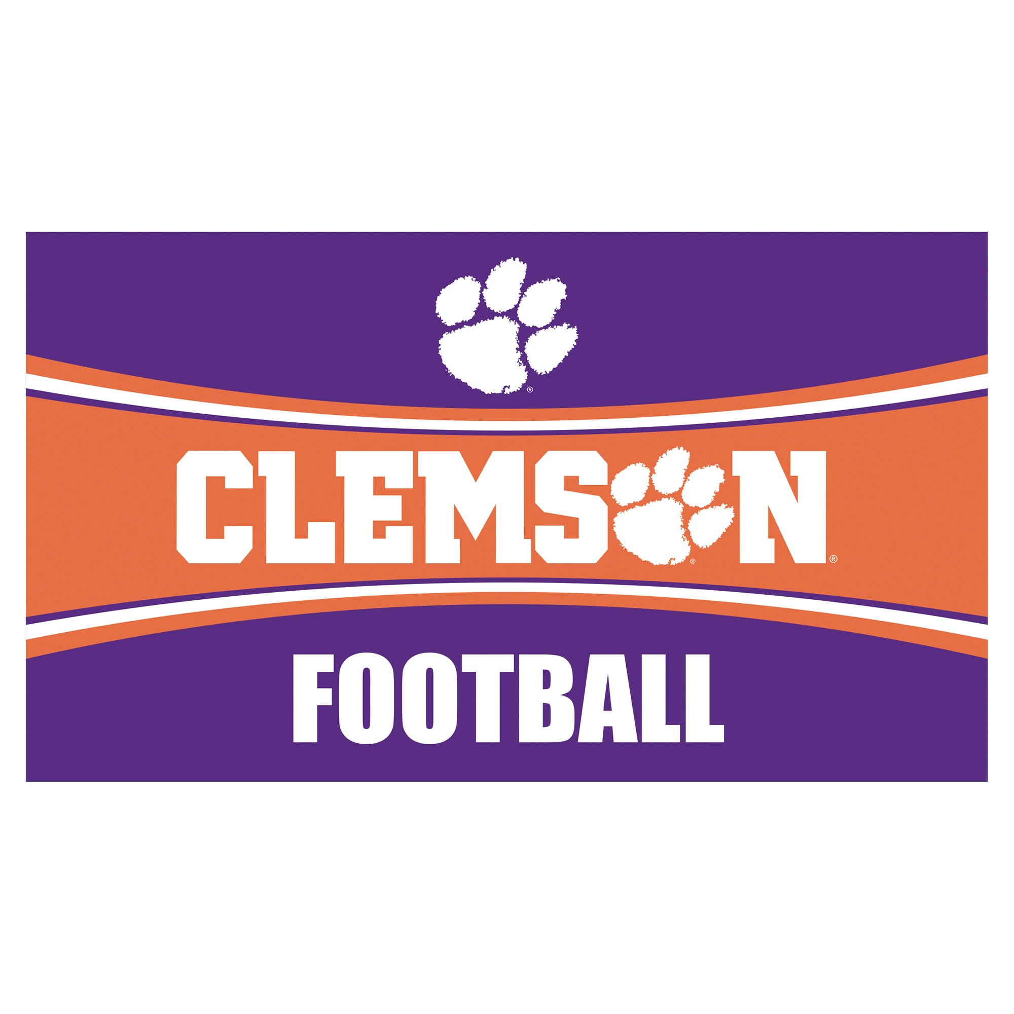 Clemson Tigers 28" x 16" Football Trapper Door Mat