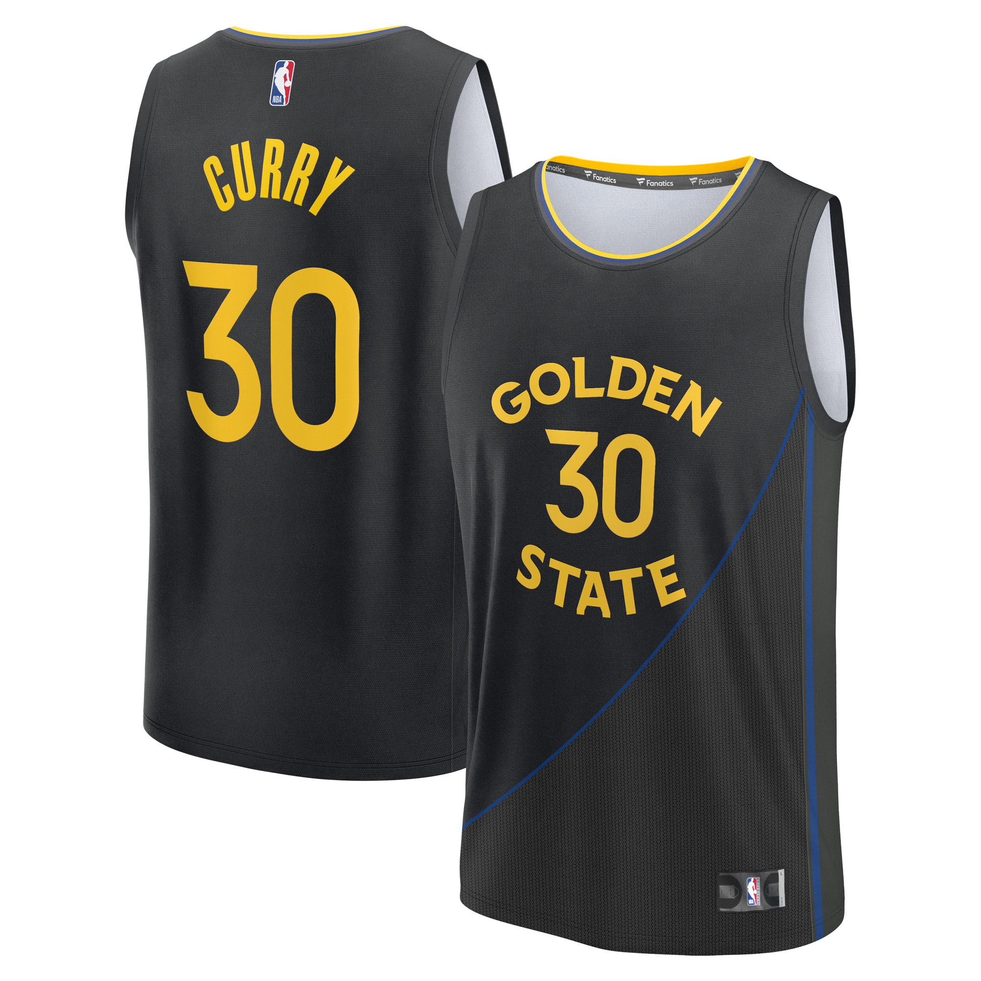 Men's Fanatics Stephen Curry Black Golden State Warriors Fast Break Replica Player Jersey - Statement Edition