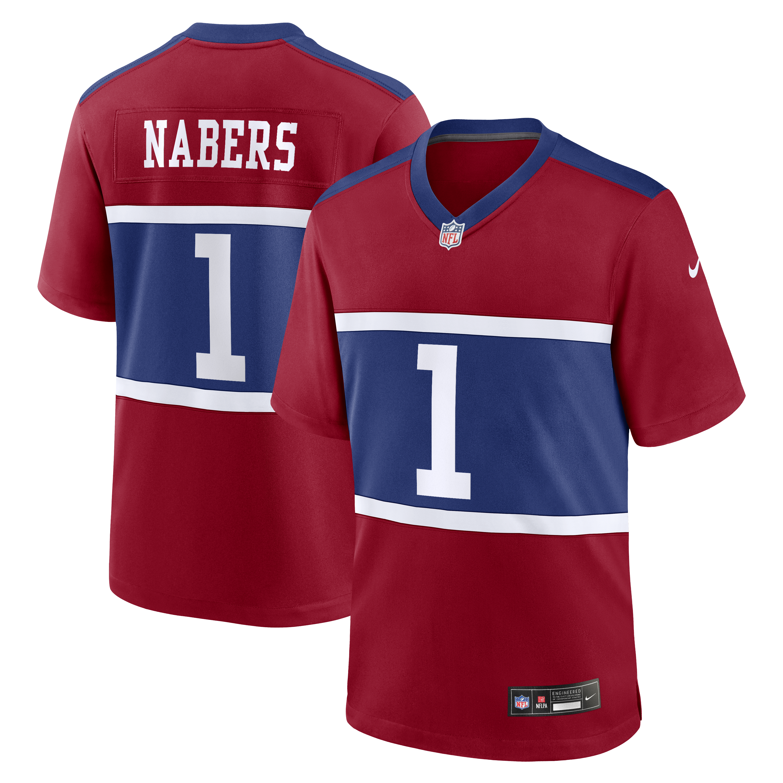 Men's Nike Malik Nabers Century Red New York Giants Alternate Game Jersey