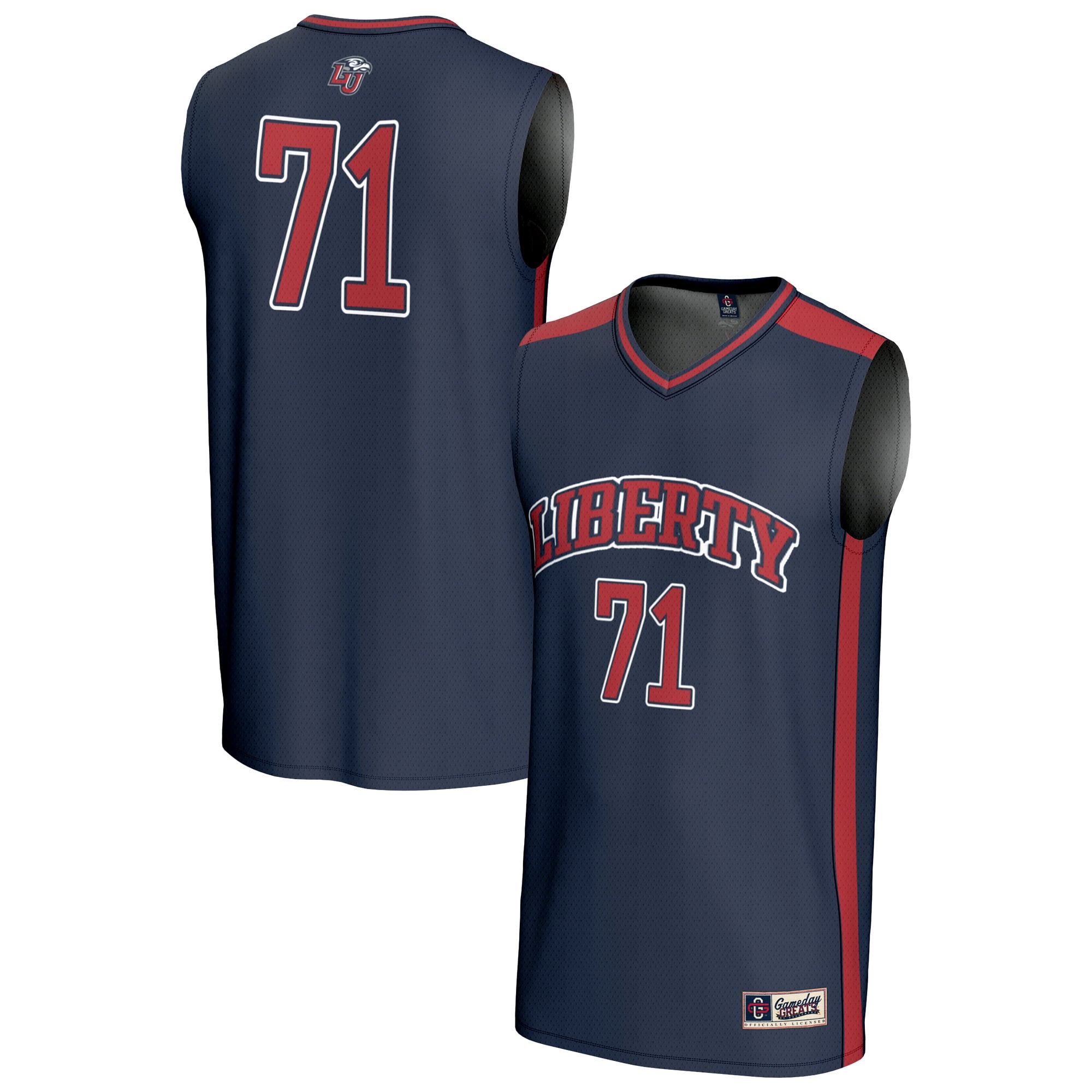 Unisex GameDay Greats #71 Navy Liberty Flames Lightweight Collegiate Basketball Fashion Jersey