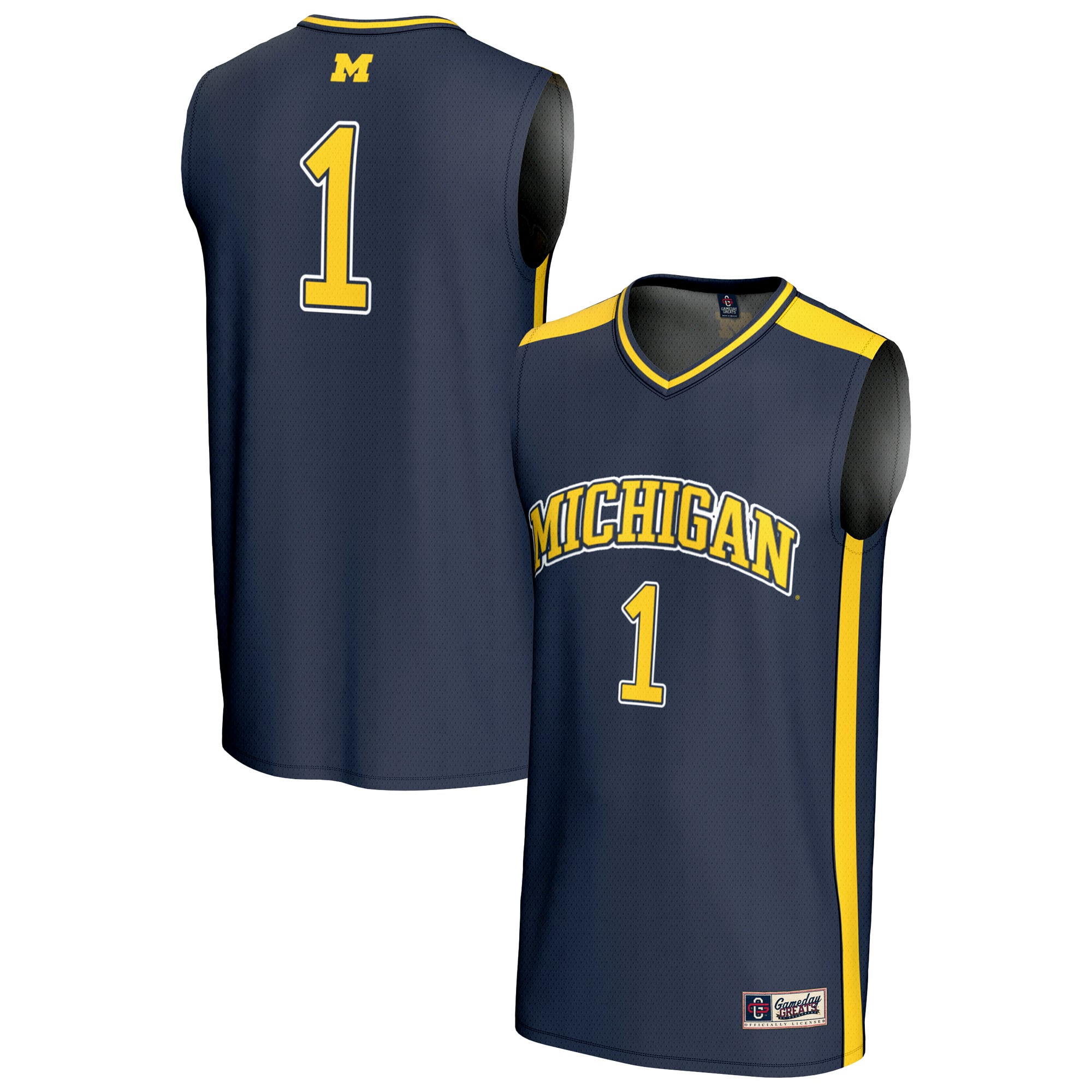 Unisex GameDay Greats #1 Navy Michigan Wolverines Lightweight Collegiate Basketball Fashion Jersey